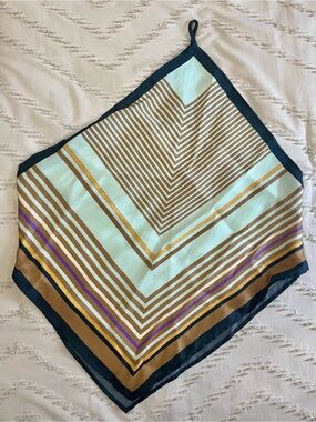 H&M One Shoulder Satin Scarf Print Top Size Small NWT